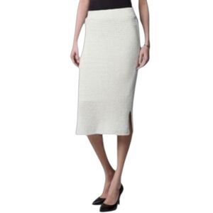 Simply Vera Vera Wang Women's Crochet Knit Midi Skirt Lined White Size XL